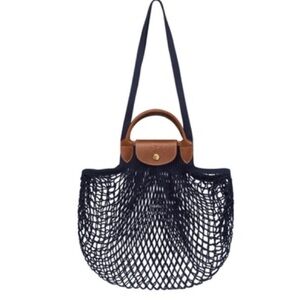 Longchamp La Pilage Filet Knit Bag (navy)